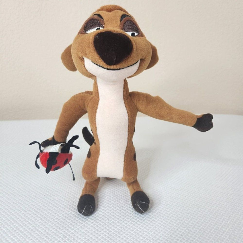 Vintage Disney Lion King Timon Lady Bug Meerkat Plush Stuffed Animal 12"